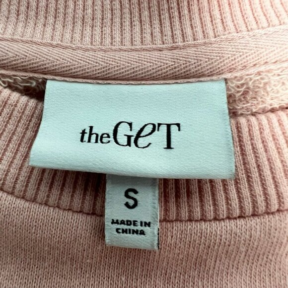 The Get Womens Peplum Top Pink Long Sleeve Ruffles Crew Neck Cotton S - Picture 9 of 10